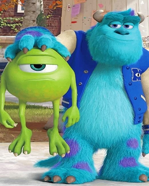 Monsters University Mike And James Wazowski New Paint By Numbers.png