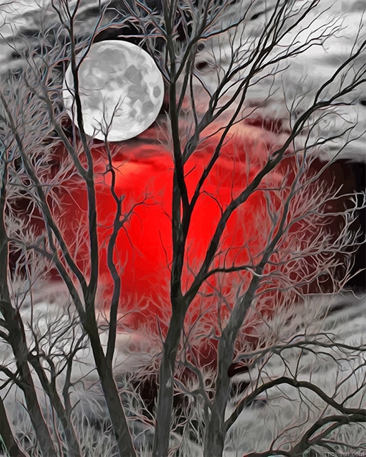 Moon Forest Red Silhouette New Paint By Number.png