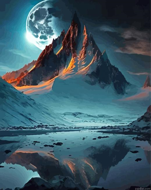 Moonlight Erebor Mountain Paint By Numbers.png