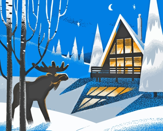 Moose In Winter Illustration Paint By Numbers.png