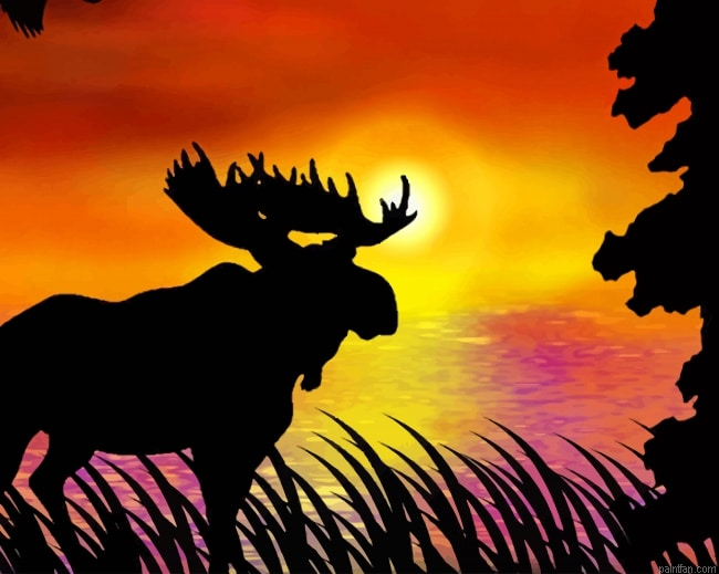 Moose Silhouette New Paint By Numbers.png