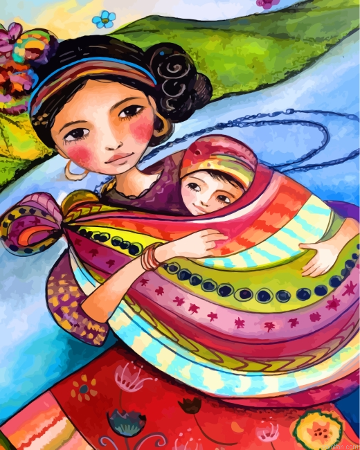 Mother And Her Baby Paint By Number.png