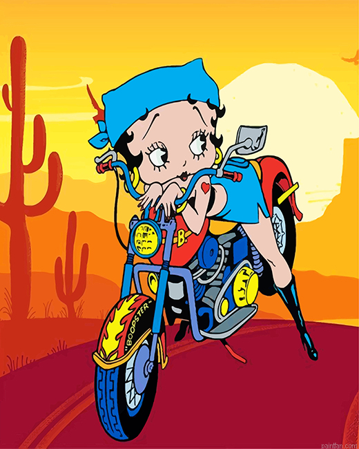 Motocross Betty Boop Paint By Number.png