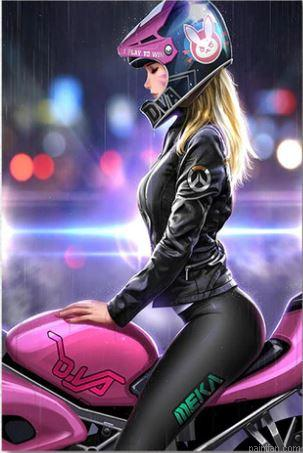 Motorcycle Girl Paint By Numbers.png