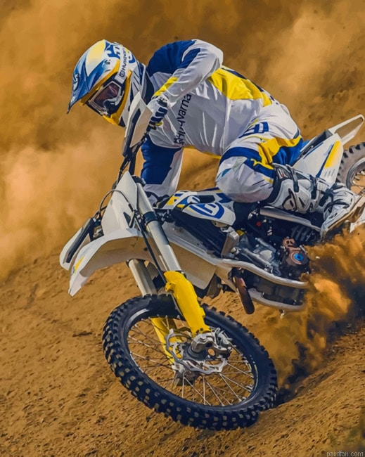 Motorcyclist Riding A Dirt Bike New Paint By Numbers.png