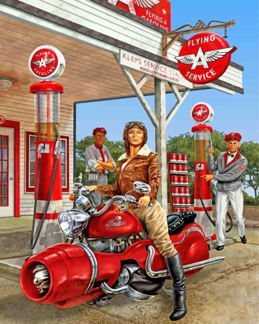 Motorcyclist Woman Paint By Number.png