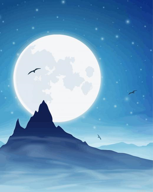 Mountain And Moon Paint By Numbers.png