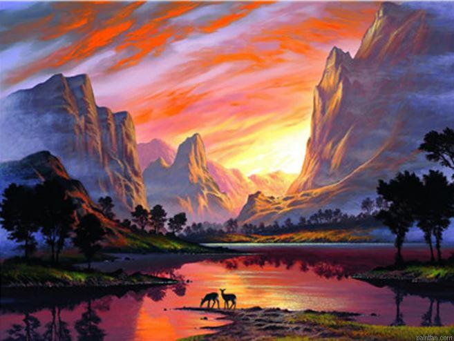 Mountain Sunset Paint By Numbers.png