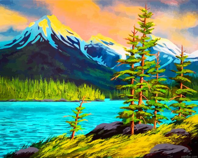 Mountains Landscape Paint By Number.png