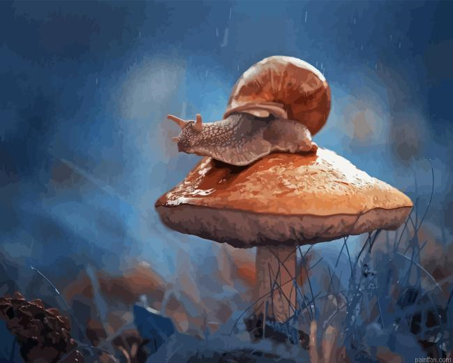 Mushroom And Snail Paint By Numbers.png