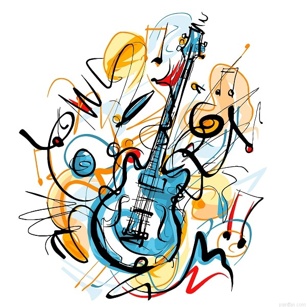 Music Electric Guitar Still Life Paint By Numbers.png