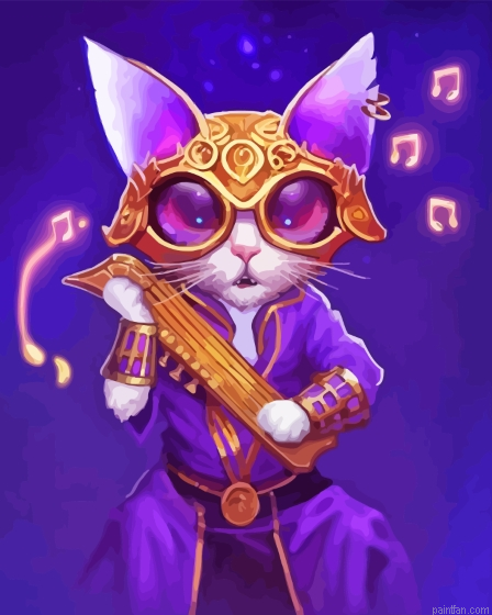 Musician Cat Paint By Numbers.png