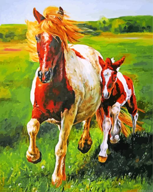 Mustang Horses Paint By Number.png