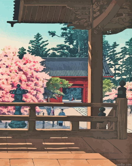 Myohon Temple Hasui Kawase Paint By Numbers.png