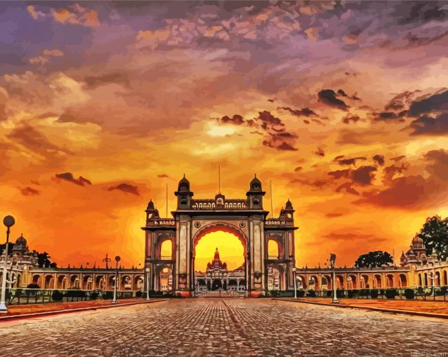 Mysuru At Sunset Paint By Numbers.png