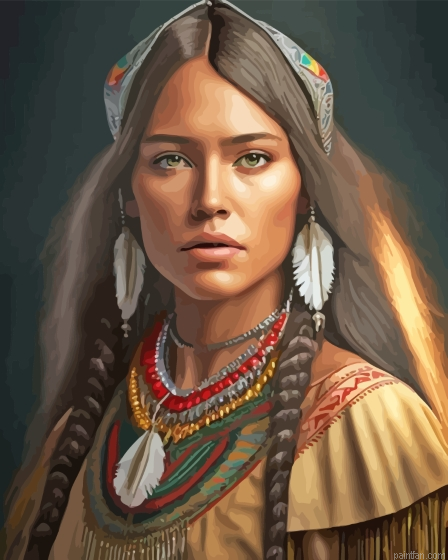 Native American Indian Girl Paint By Numbers.png