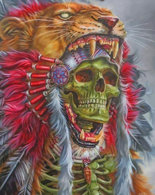Native American Lion Skull Paint By Number.png