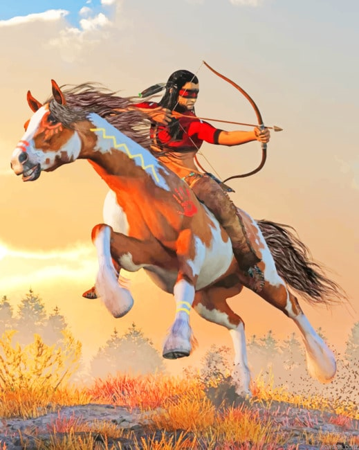 Native Man On Horse New Paint By Numbers.png