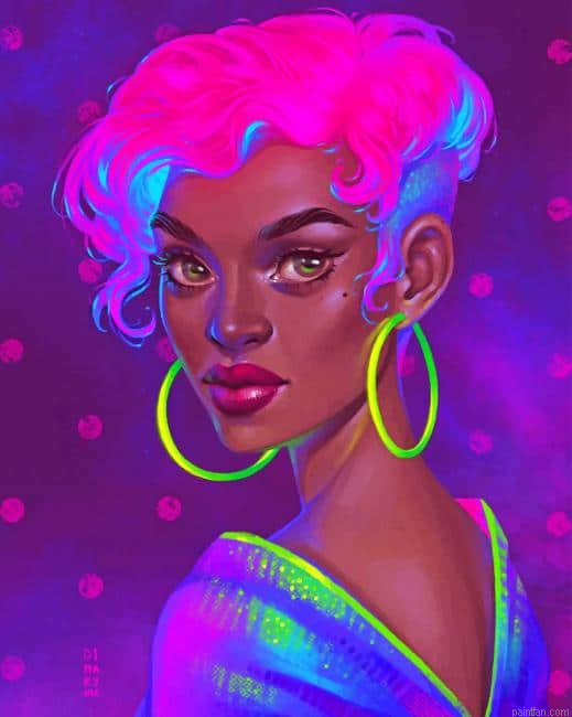 Neon Black Girl New Paint By Numbers.png