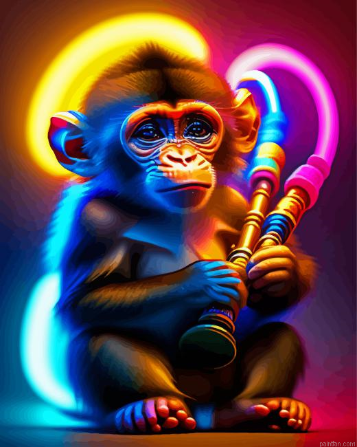 Neon Chimpanzee Paint By Numbers.png