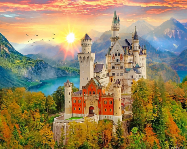 Neuschwanstein Castle Paint By Numbers.png