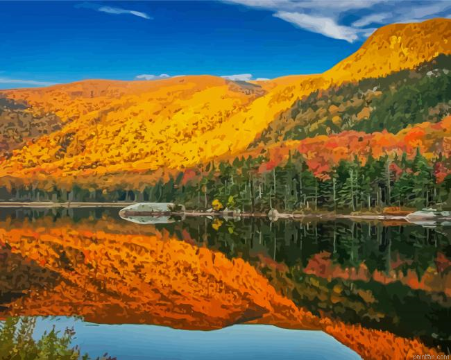 New England In The Fall Landscape Reflection Paint By Numbers.png