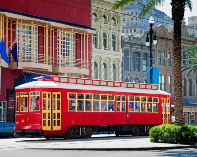 New Orleans Red Tram Paint By Number.png