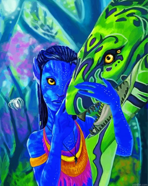 Neytiri And Ikran Paint By Numbers.png