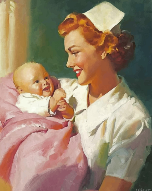 Nurse And A Newborn Paint By Number.png
