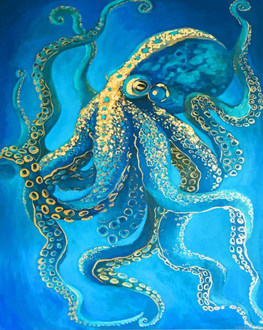 Octopus In Beach Paint By Numbers.png
