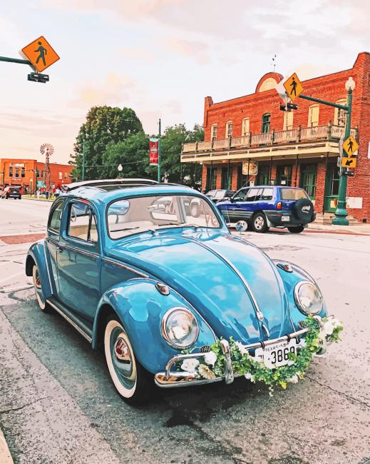 Old Blue Volkswagen Beetle New Paint By Numbers.png