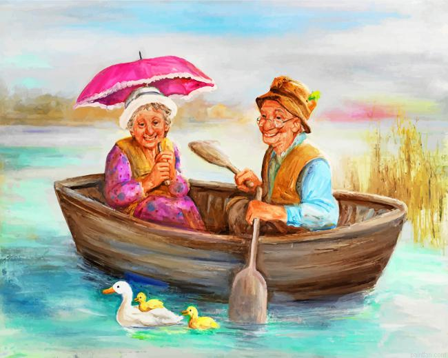 Old Couple On Boat Paint By Number.png