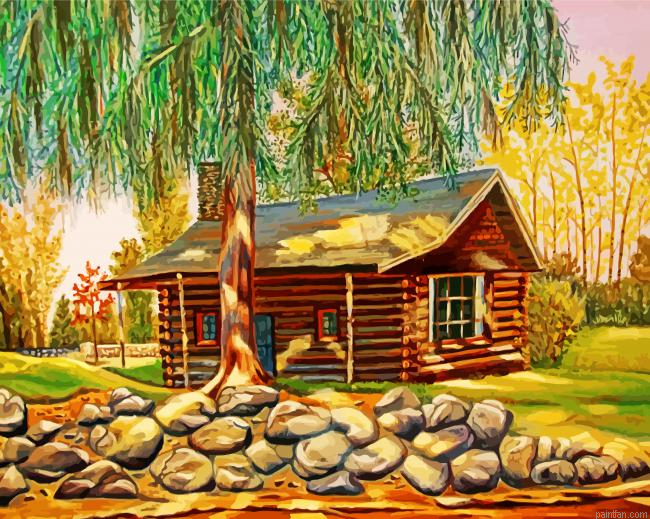 Old Log Cabin Paint By Number.png