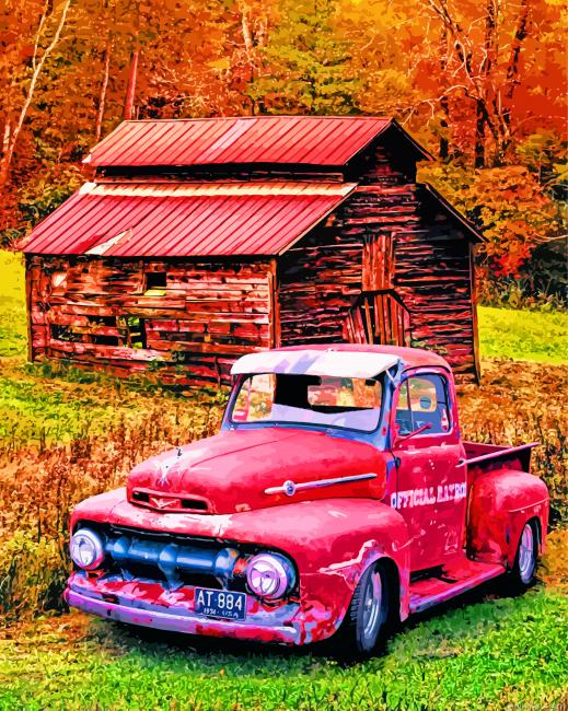 Old Red Ford Truck Paint By Number.png