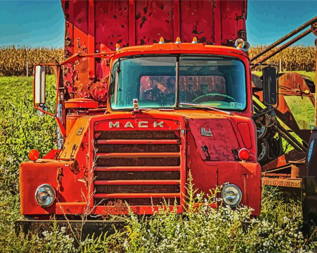 Old Red Mack Truck Paint By Numbers.png