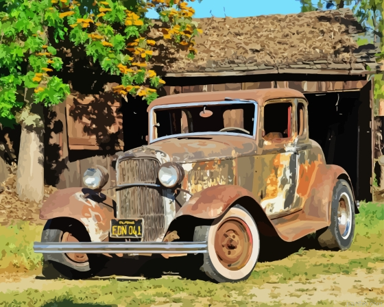 Old Rusty 1932 Ford Paint By Numbers.png