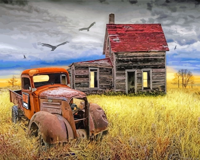 Old Rusty Pick Up Truck Paint By Number.png