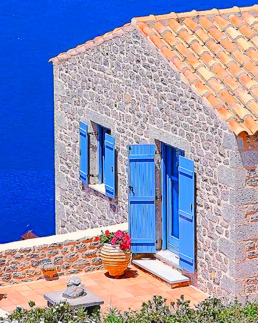 Old Stone House Croatia Beach New Paint By Numbers.png