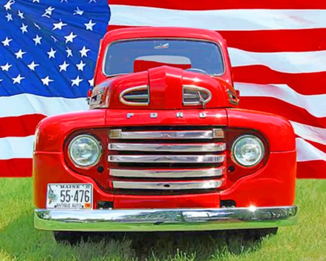 Old Truck And Flag New Paint By Numbers.png