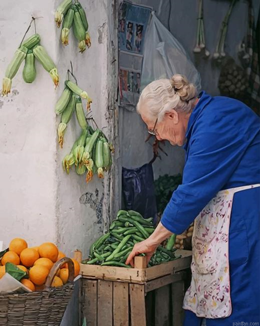 Old Woman Selling Fruits And Vegetables New Paint By Numbers.png