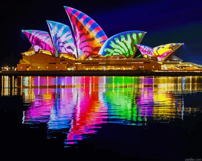 Opera House Colorful Reflection Paint By Numbers.png