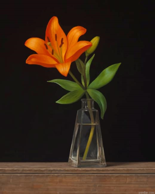 Orange Flower In A Glass Vase New Paint By Numbers.png