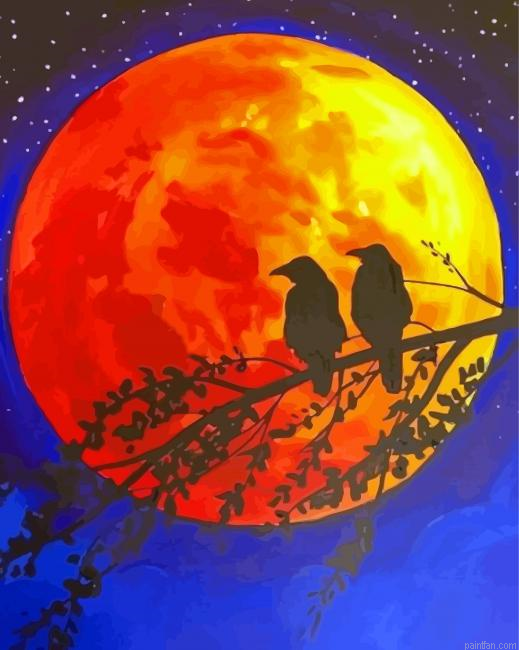 Orange Moon Silhouette Paint By Numbers.png