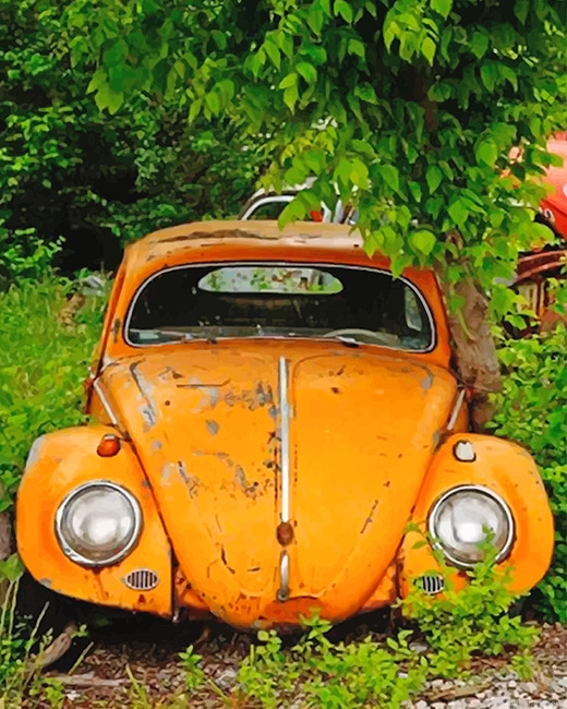 Orange Old Car New Paint By Numbers.png