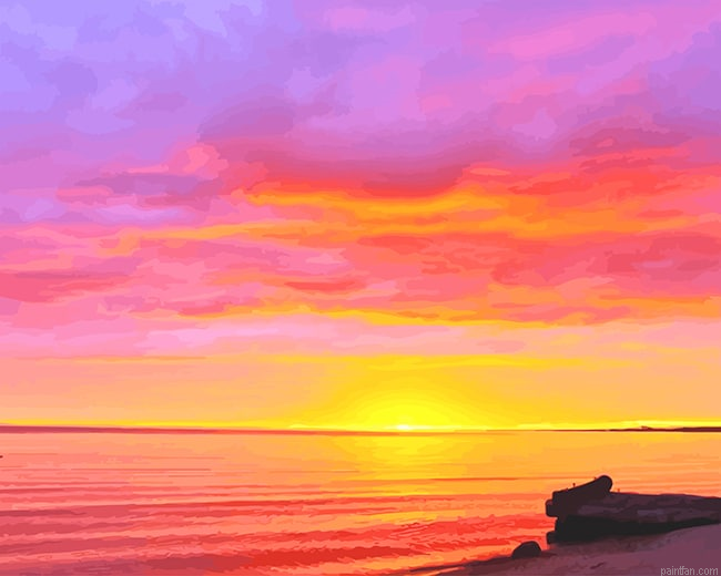 Orange Pink Sunrise Beach New Paint By Numbers.png