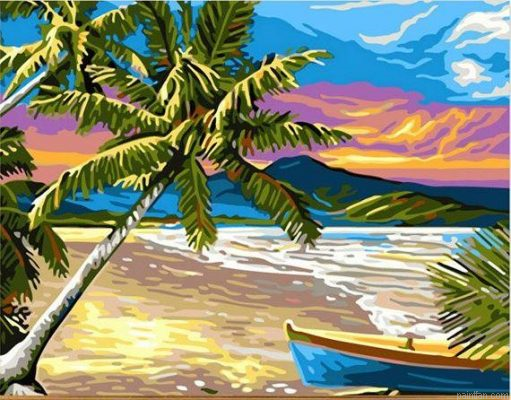 Palm And Boat Paint By Numbers.png