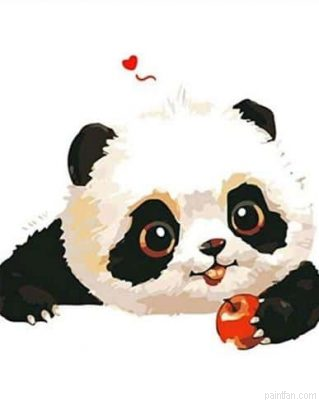 Panda With Apple Paint By Numbers.png