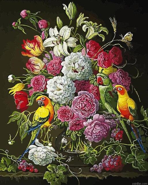 Parrot In Roses Paint By Numbers.png