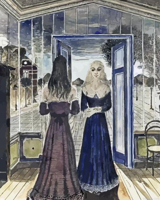 Paul Delvaux Etude Pour Le Tableau Les Rivales Paint By Numbers.png