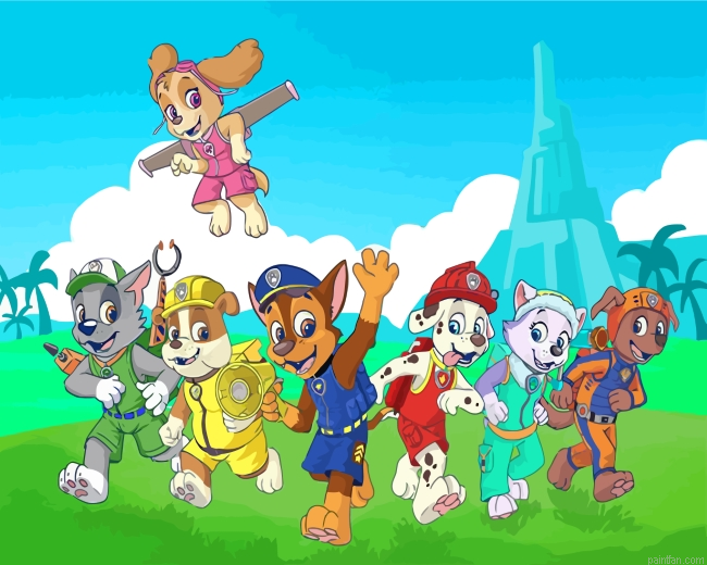 Paw Patrol Dogs Animation Paint By Number.png